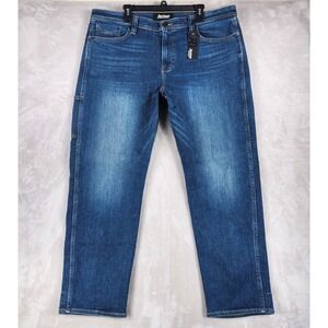 Revtown Automatic Jeans Mens 40x32 Medium Wash Blue Straight Stretch Denim